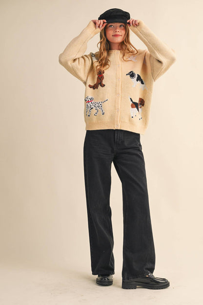 Knit Dog & Star Sweater Cardigan