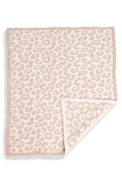 Super Lux Children's Leopard Blanket: Beige