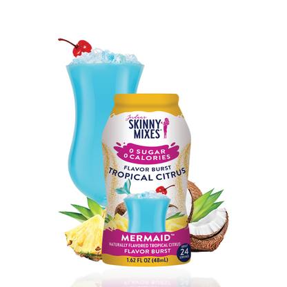 Flavor Burst - Sugar Free Mermaid™ syrup bottle, zero calorie, keto friendly, tropical citrus flavor. Available in multiple sizes.