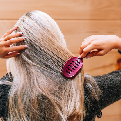 Mini Vented Hair Brush - Mulberry shown with a compact design and mulberry-colored handle; available in mini size.