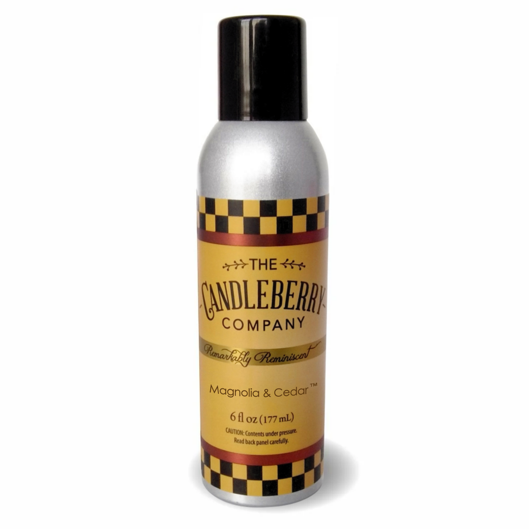 6 fluid ounce Magnolia and Cedar™ room spray.