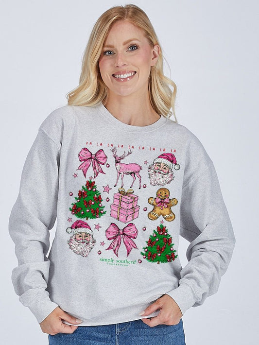 Pink Christmas Flurry Sweatshirt