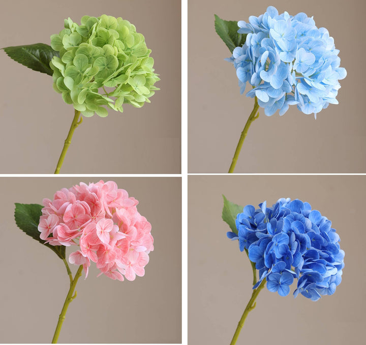 12.5" Real Touch Hydrangea with a 6" soft pink bloom; available in stated size, lifelike floral decor.