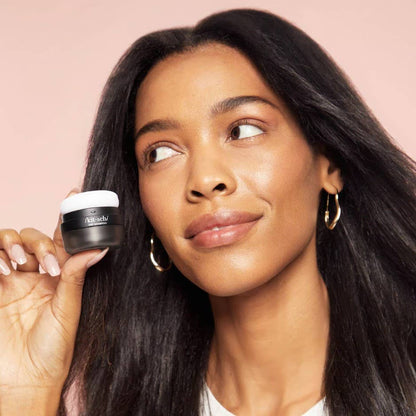 Volumizing Rice Protein Dry Shampoo - Dark Tinted Powder jar, available in 1.2 oz and 3 oz sizes.