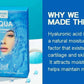 The Aqua 7 Synergy Impact Mask is a Korean-made skincare product packed in a blue box. It contains hyaluronic acid, contributing to skin moisture.