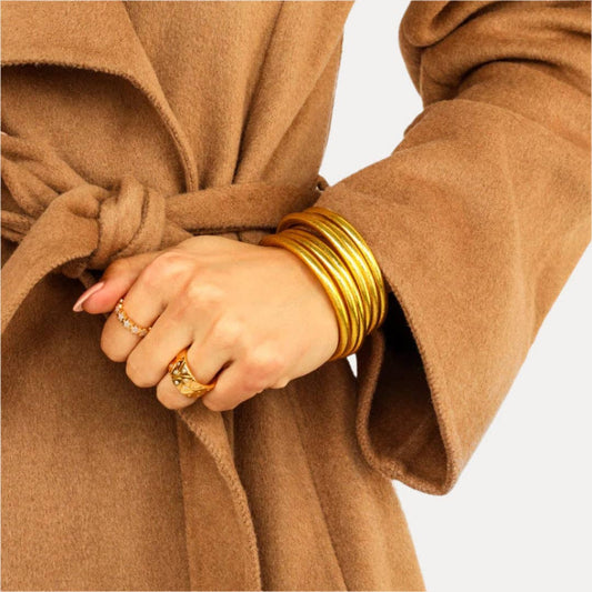 Gold All Weather Bangles® Set of 6 | Serenity Prayer