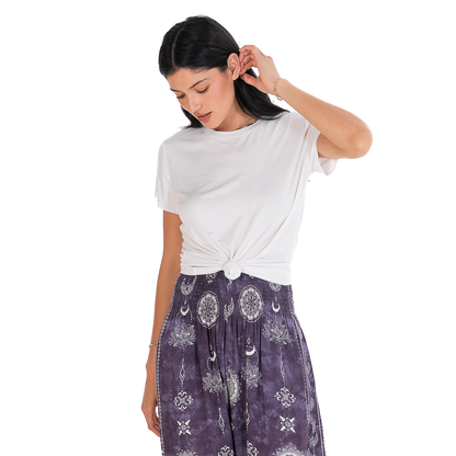 White Daily T Shirt, soft modal, shown in XL. Available sizes: XS-XXL.