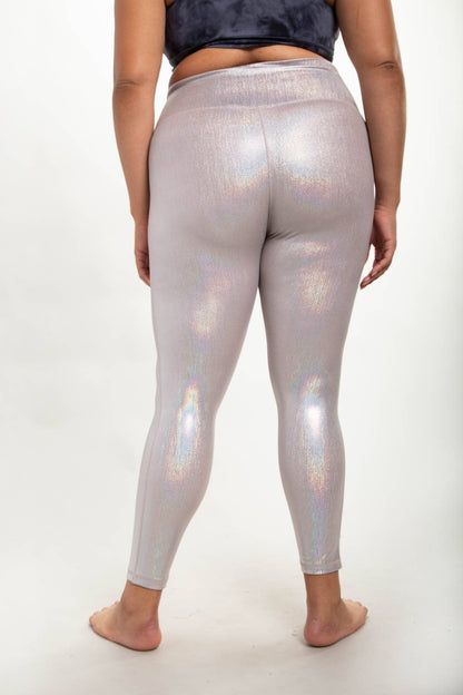 CURVY Iridescent Holo Foil High-Waisted Leggings