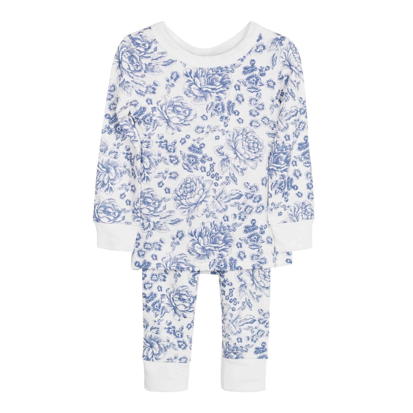 Long John Pajama Set - Navy Toile: 2T