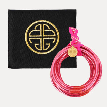 Pink All Weather Bangles® Set of 6 | Serenity Prayer | Large