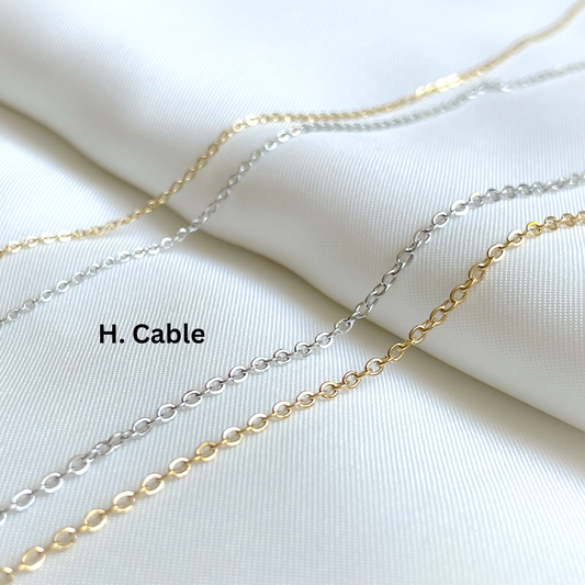 20" Cable Stainless Steel Dainty Silver Necklace