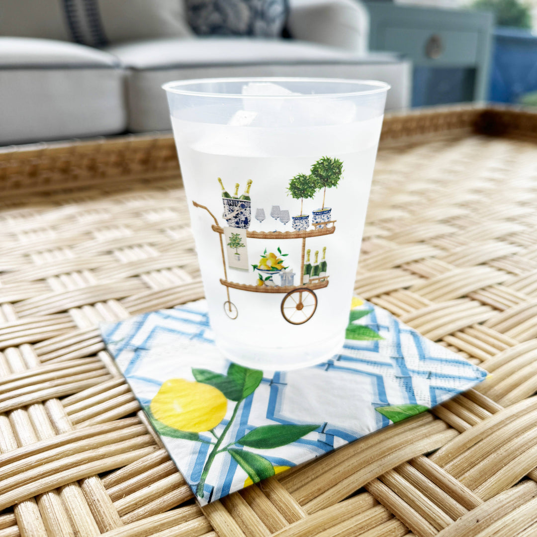 Bamboo Lemon Print Paper Cocktail Napkins, Pack of 20. Available in 5x5 inch size.