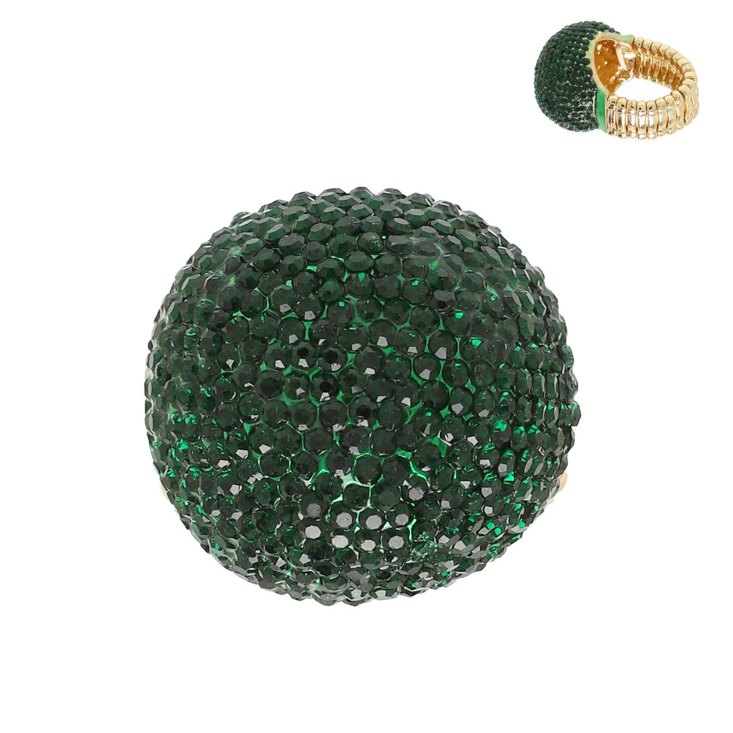 Crystal Rhinestone Disco Ball Stretch Ring: Royal Blue