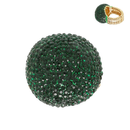 Crystal Rhinestone Disco Ball Stretch Ring: Royal Blue