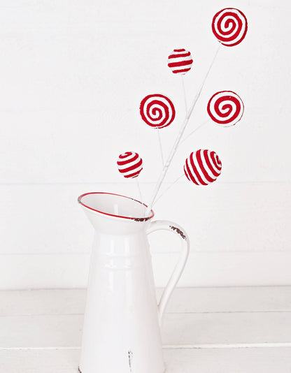 23in Spray-Pom Pom Peppermint Ball and Lollipop