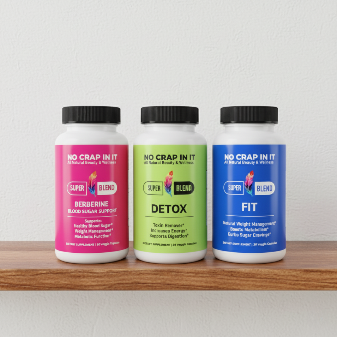The Weight Loss Bundle includes "Berberine," "Detox," and "Fit" bottles; available in 60-capsule sizes each.