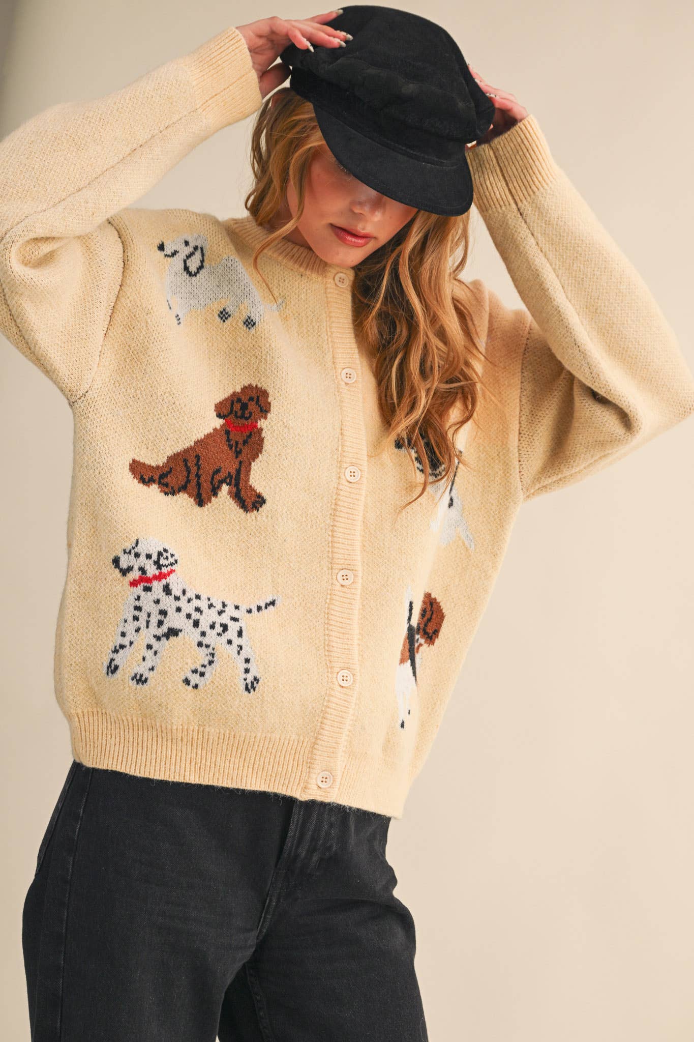 Knit Dog & Star Sweater Cardigan