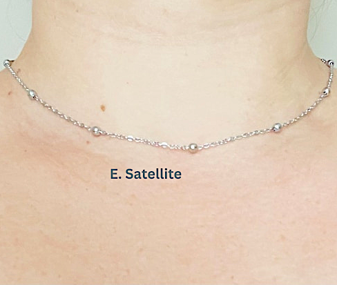 18" Satellite Stainless Steel Dainty Silver Necklace