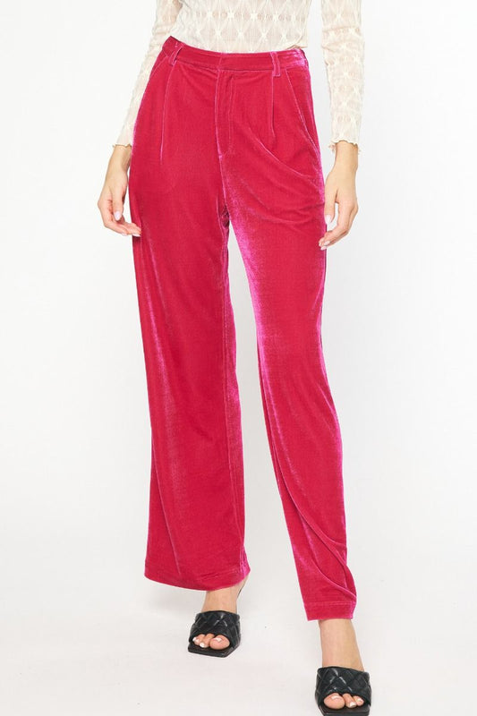 Velvet Pants - Pink