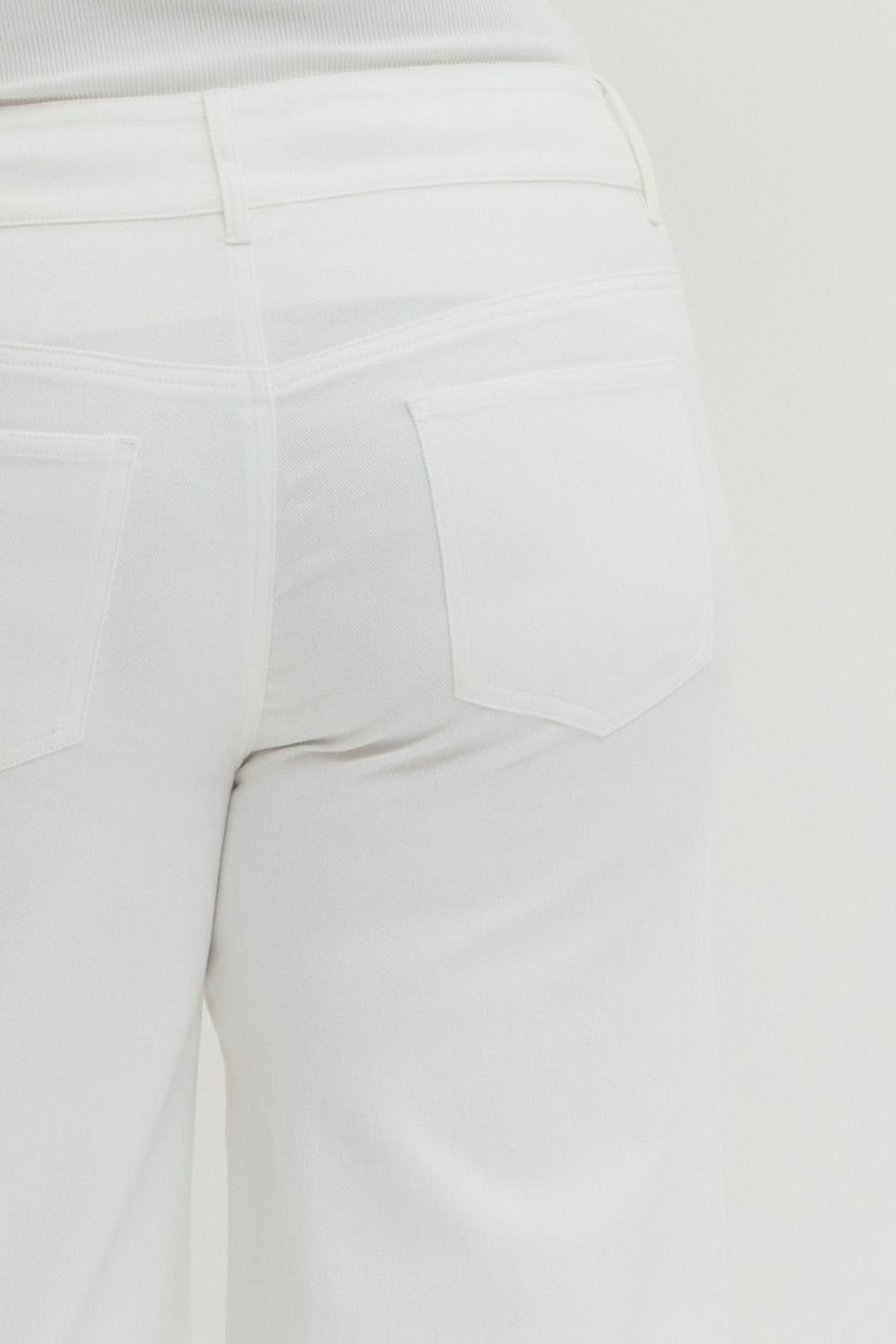 Off-White MR Ankle Length Pants, waistband and back pockets visible. Available in sizes S, M, L, XL.