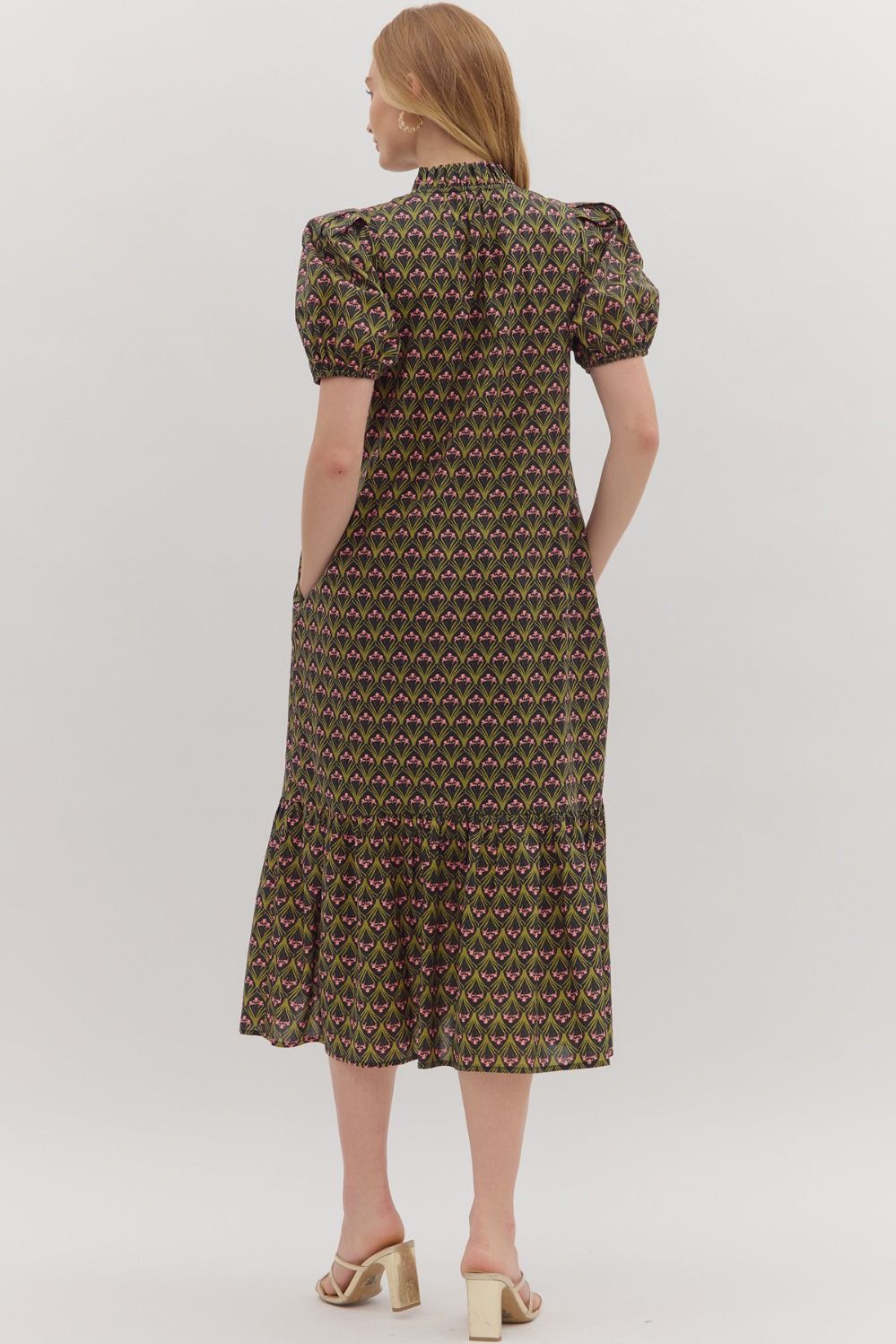 Susie Floral Print Ruffle Hem Midi Dress