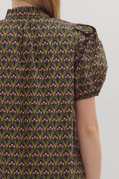 Susie Floral Print Ruffle Hem Midi Dress