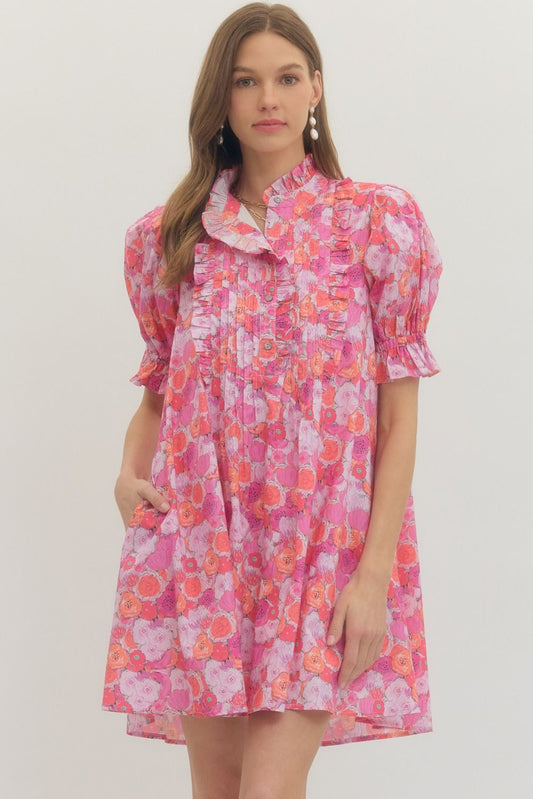 Field of Flowers Puff Sleeve Dress