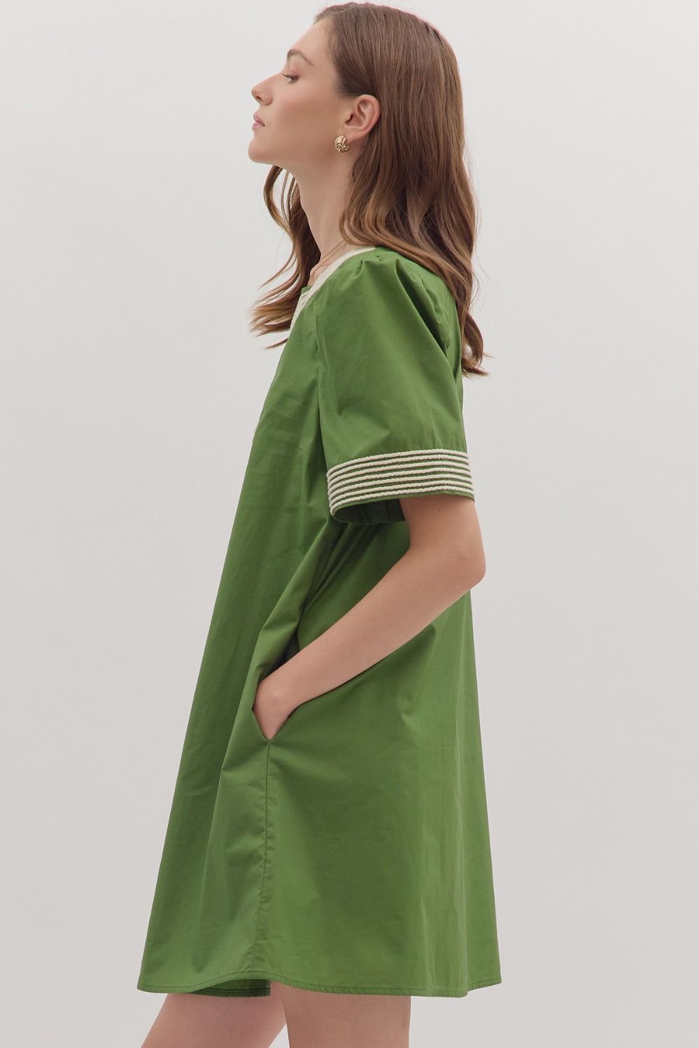 Paula Puff Sleeve Applique Dress