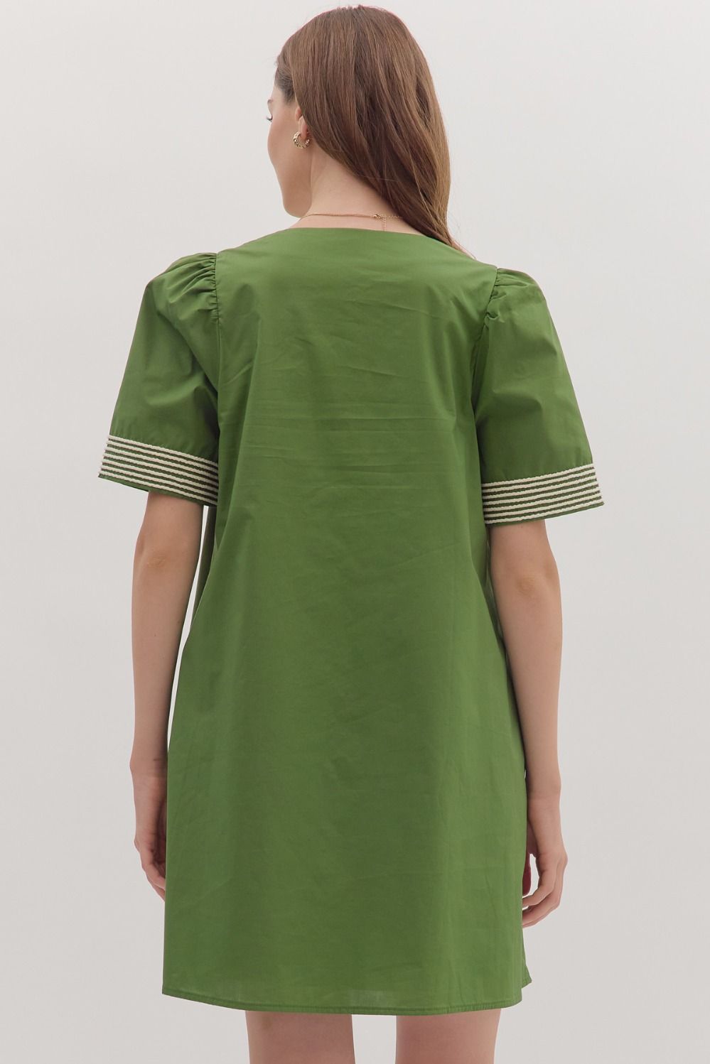 Paula Puff Sleeve Applique Dress