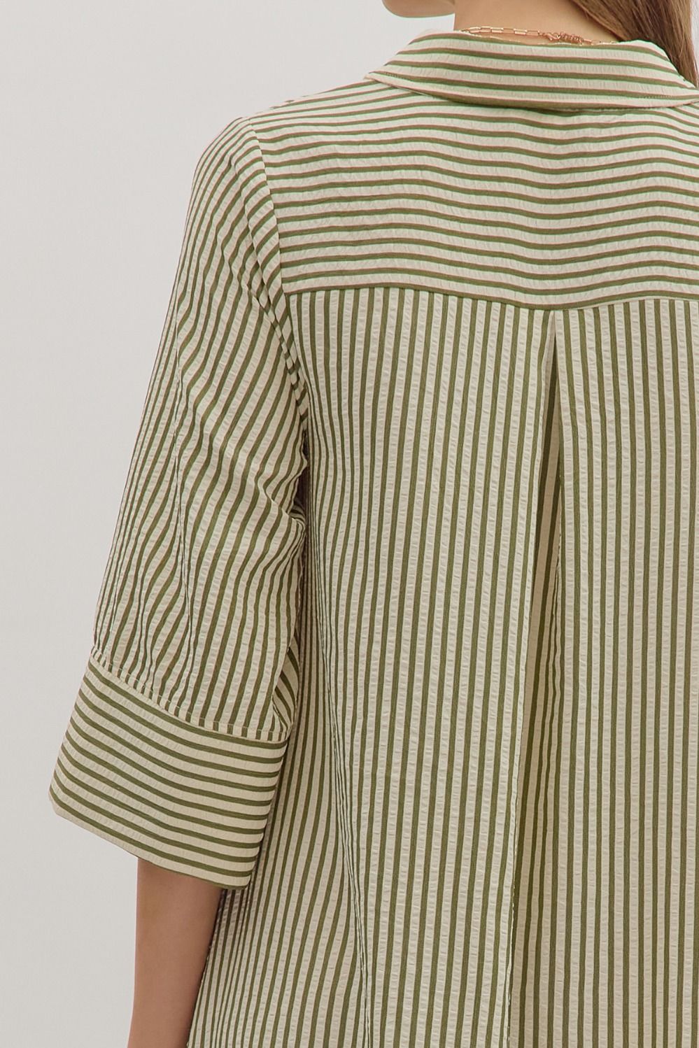 Laney Collared Striped Midi Dress