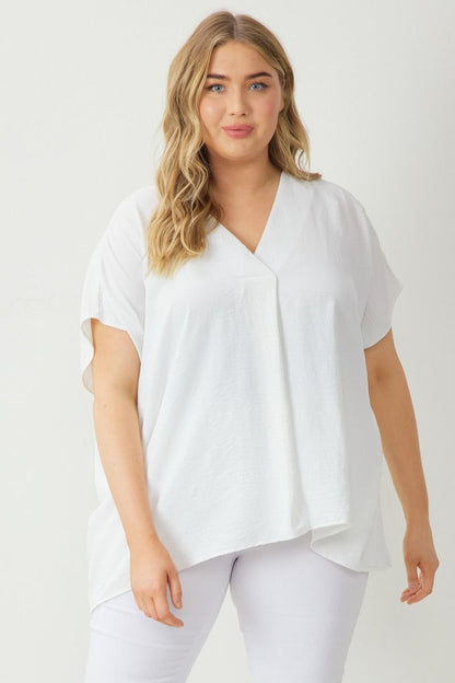 The product is a Maroon Solid V-Neck Short Sleeve Top. Available in multiple sizes.
