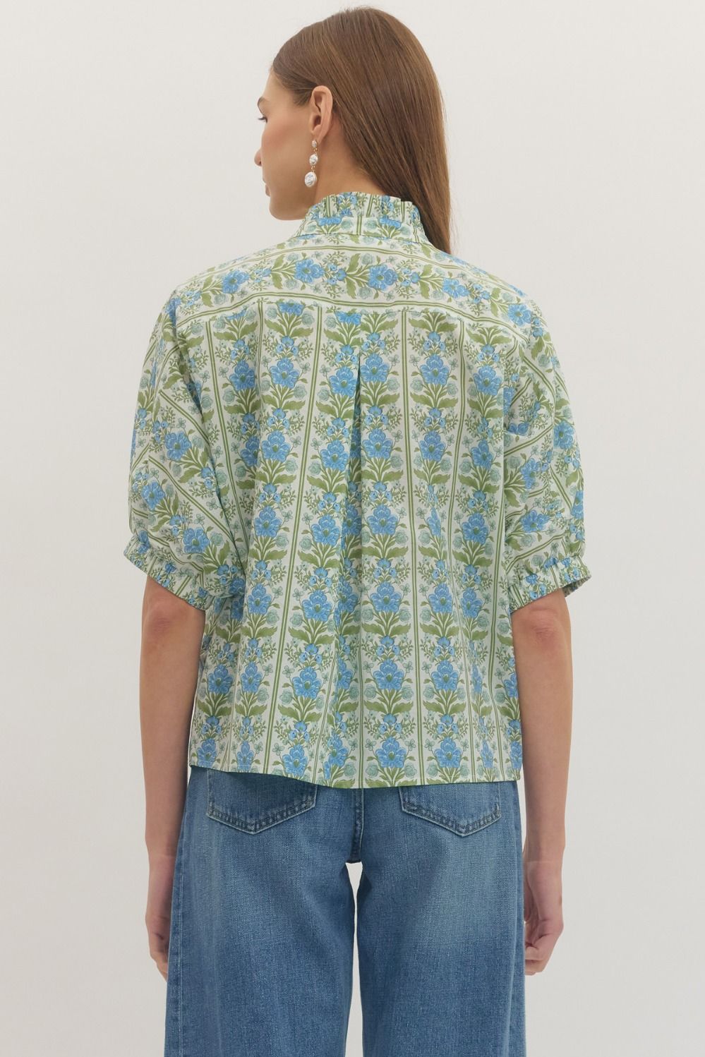 Botanical Print Dolman Sleeve Top