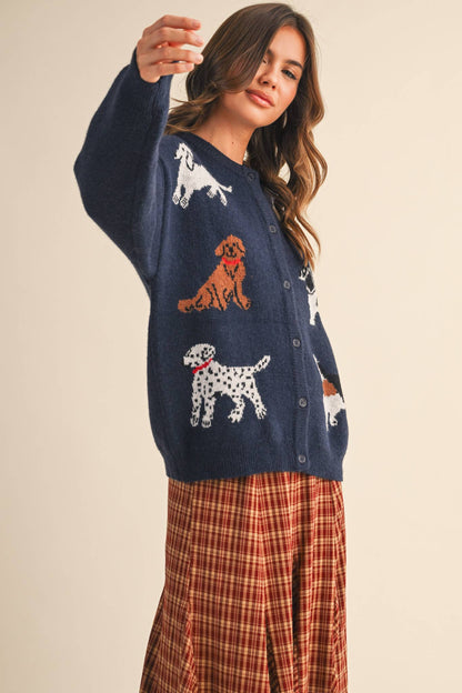 Knit Dog & Star Sweater Cardigan
