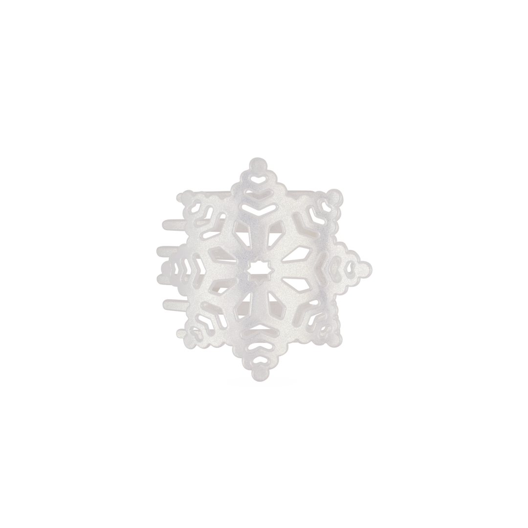 Glitter Snowflake flat hair clip in white with a festive finish.