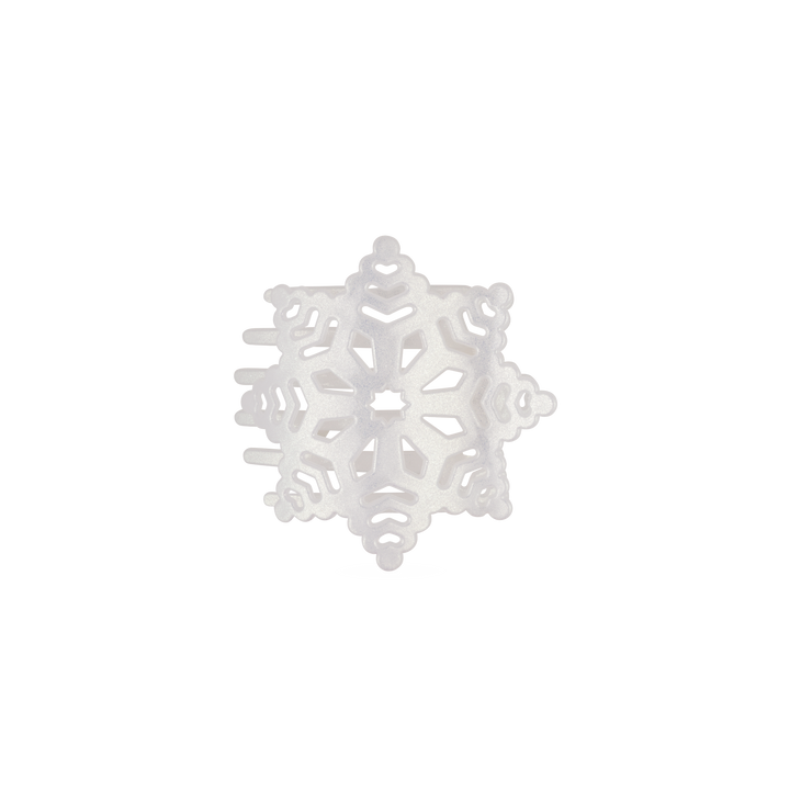 Glitter Snowflake flat hair clip in white with a festive finish.