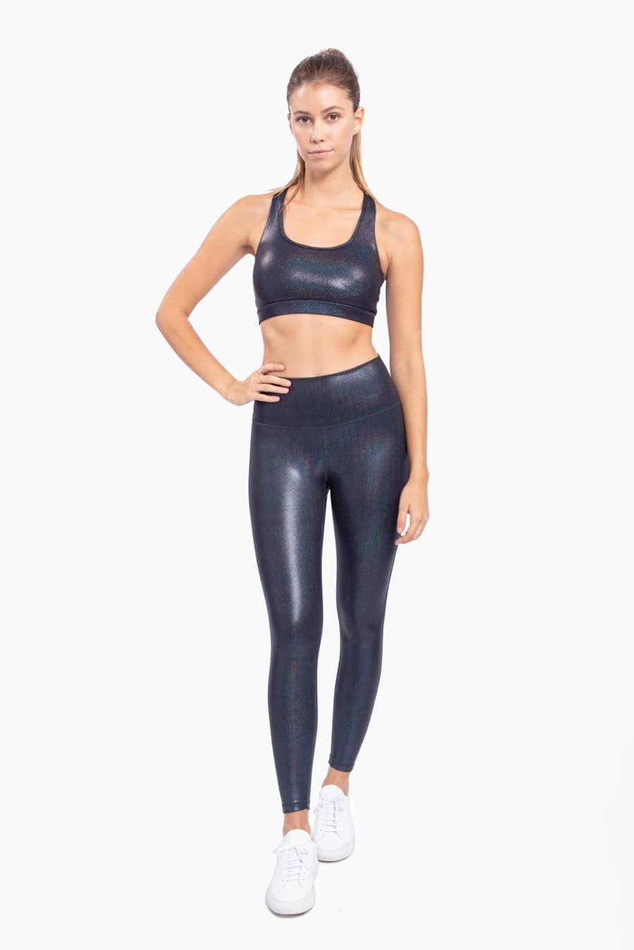 Iridescent Holo Foil High-Waisted Leggings