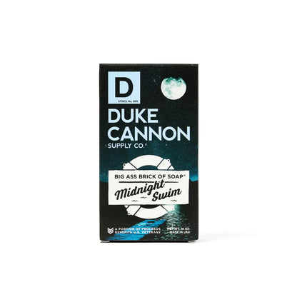 Duke Cannon’s Big Ass Brick of Soap - Midnight Swim, American made, natural oils, moonlit label. Available in 10 oz.