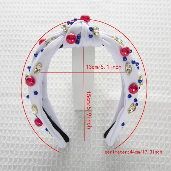 Patriotic Pearl & Rhinestone Headbands