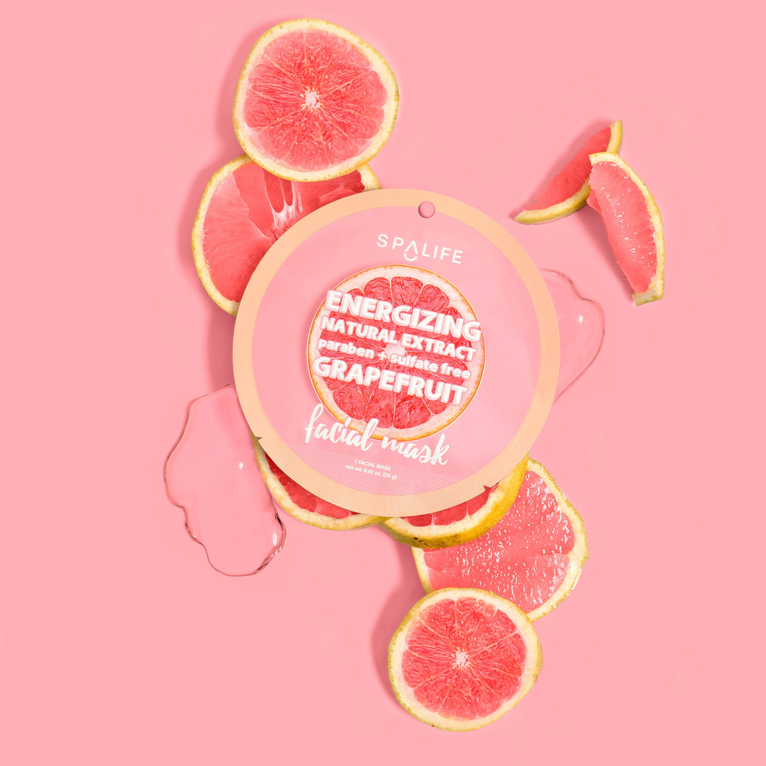 Korean Fruit Infused Face Mask, energizing grapefruit formula, paraben &amp; sulfate free. Available sizes: single packet.