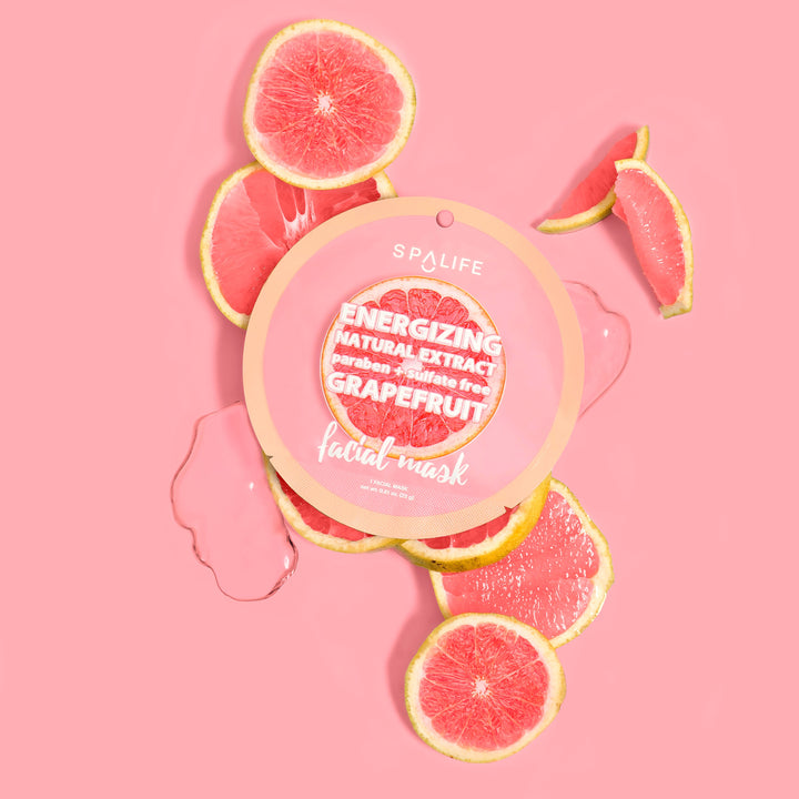 Korean Fruit Infused Face Mask, energizing grapefruit formula, paraben &amp; sulfate free. Available sizes: single packet.