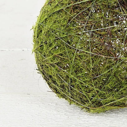 M30906 - 6in Mossy Twig Ball made of green moss and natural twigs; available in 6-inch size.