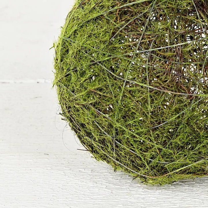 M30906 - 6in Mossy Twig Ball made of green moss and natural twigs; available in 6-inch size.