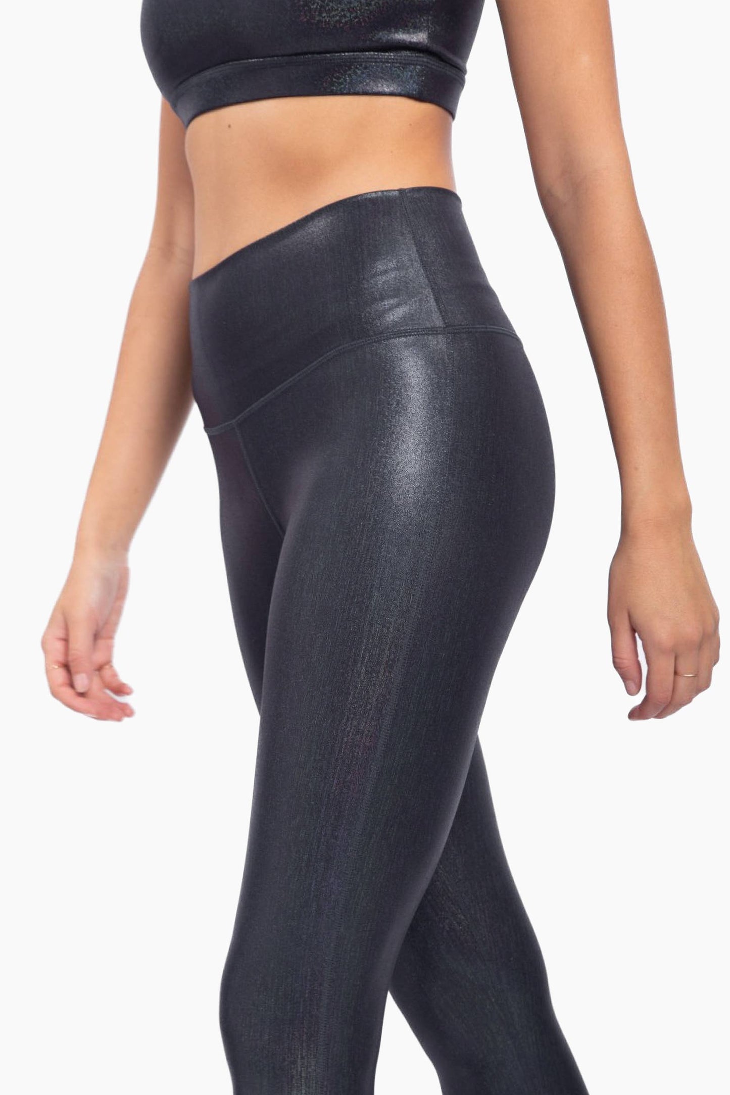 Iridescent Holo Foil High-Waisted Leggings