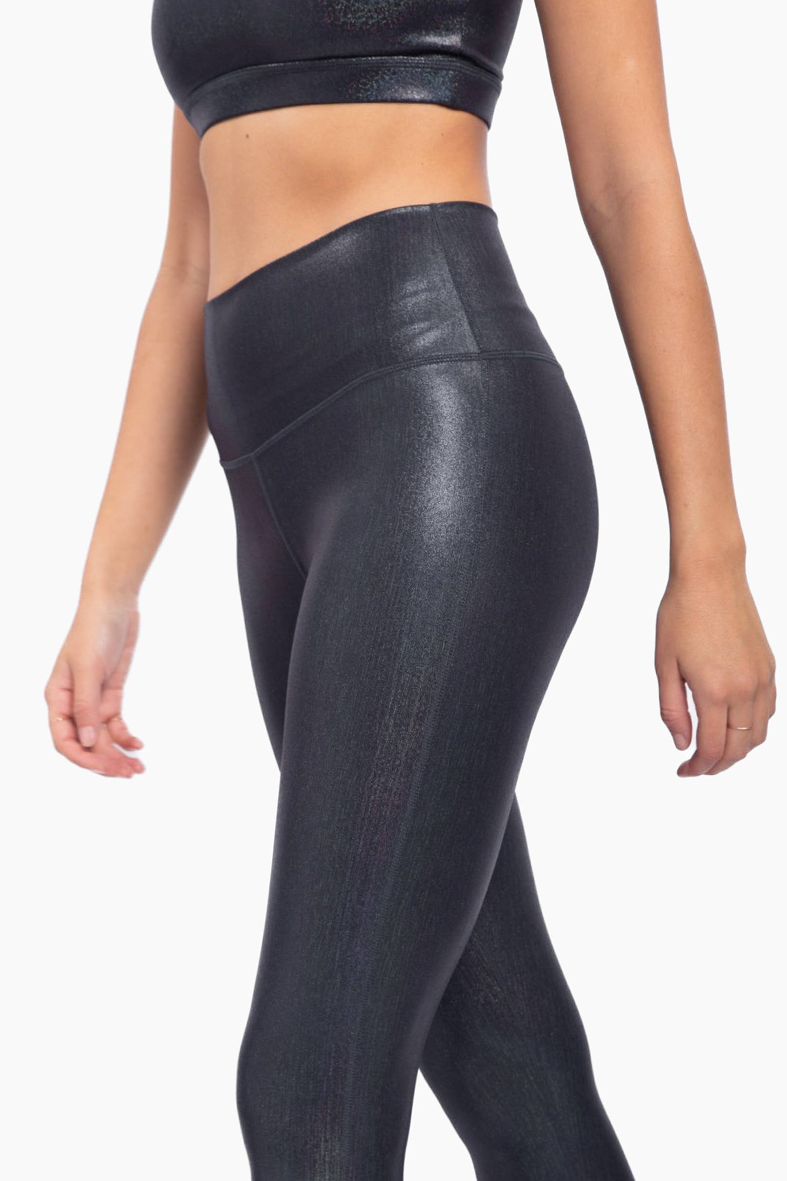 Culture Craze IRIDESCENT HOLO FOIL LEGGINGS HIGH WAIST