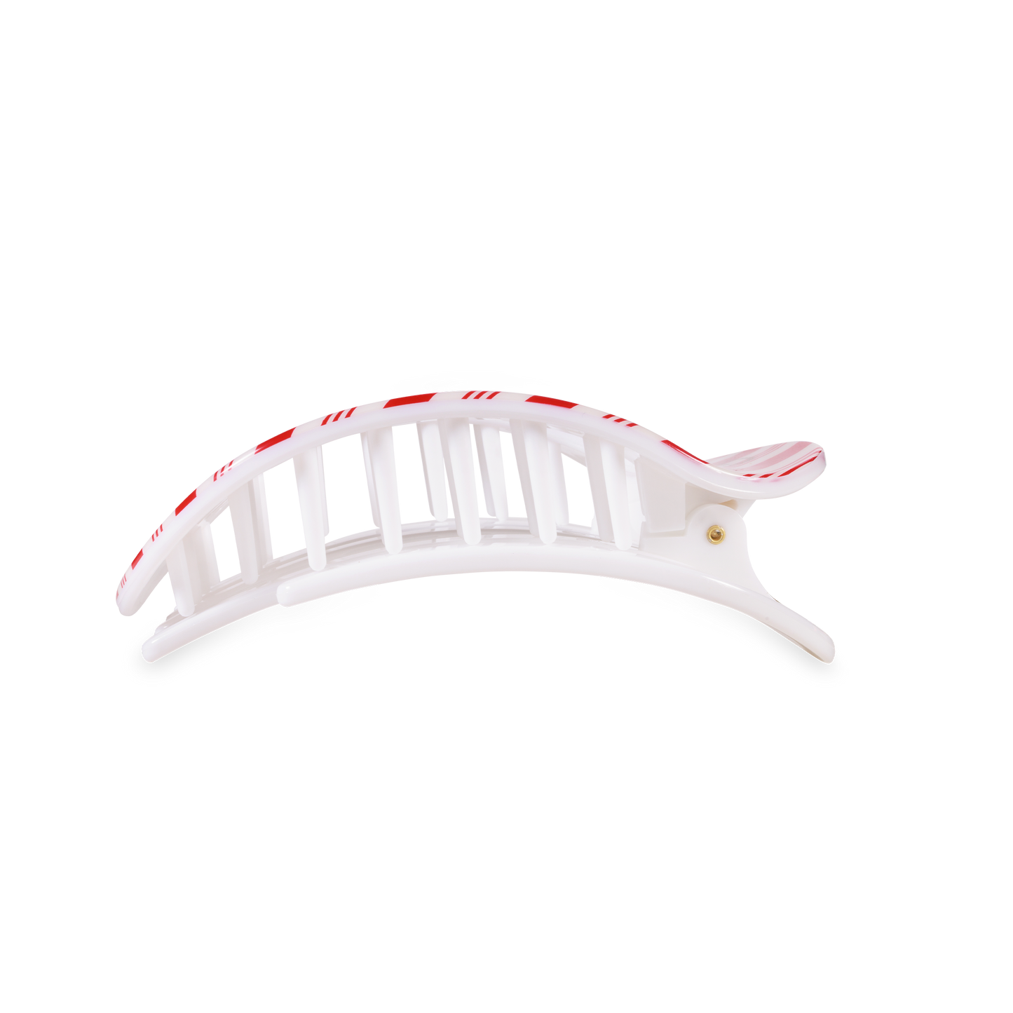 Flat Round Hair Clip | Candy Cane Crush