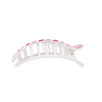 Flat Round Hair Clip | Candy Cane Crush