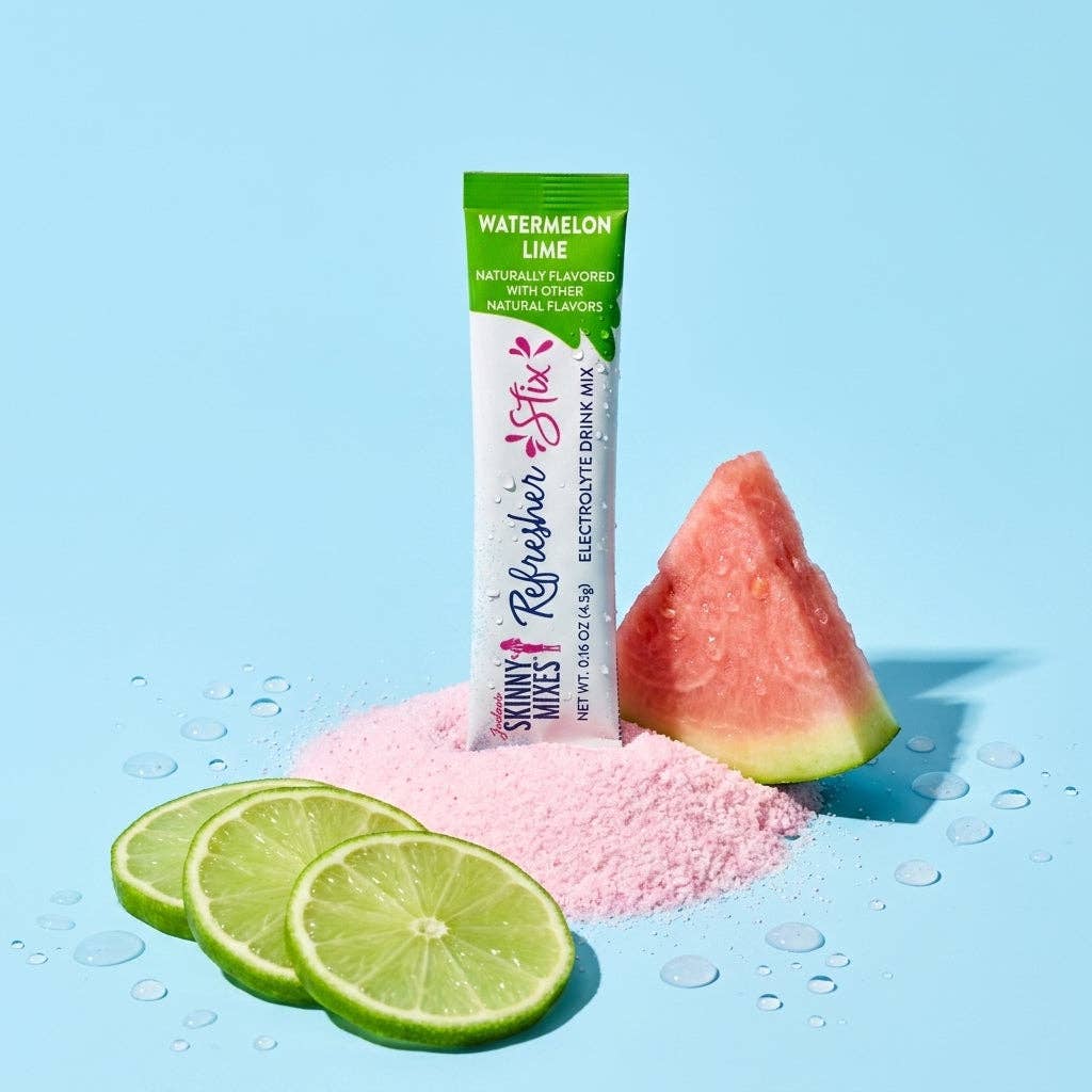 Refresher Stix 16 ct - Watermelon Lime single-serve electrolyte drink packet.