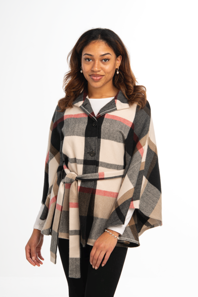 Plaid Belted Wrap