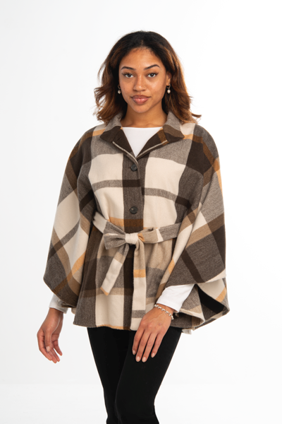 Plaid Belted Wrap