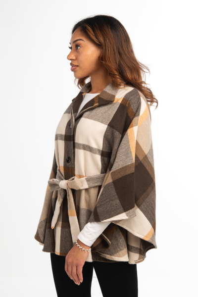 Plaid Belted Wrap